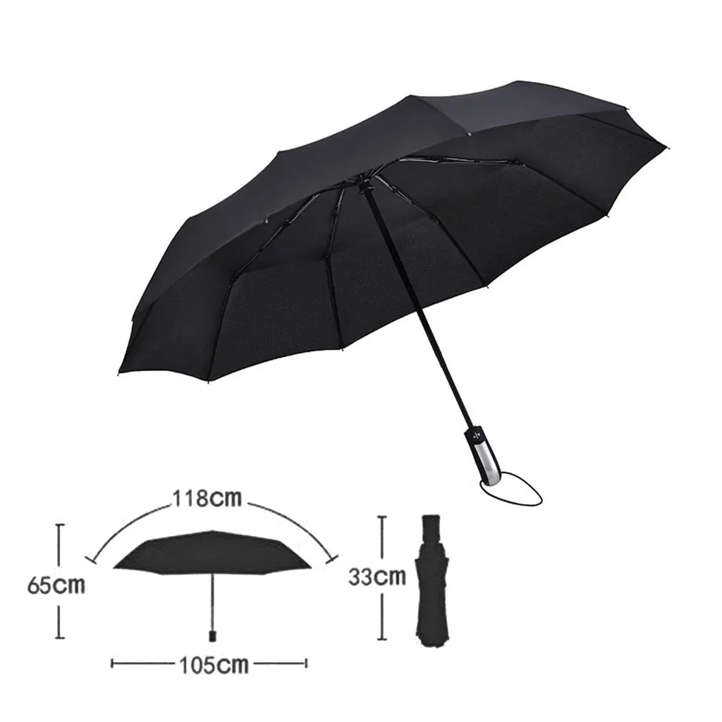 Ветрозащитный Зонт, автоматические компактные зонты, десять костей, складные зонты, роскошный большой зонт от дождя, солнечный зонт