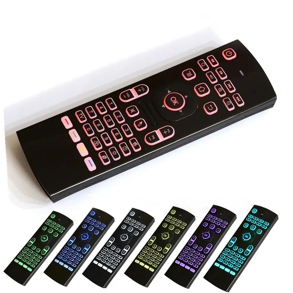

MX3 2.4Ghz Air Mouse Remote Control 7 Colors Backlighting Keyboard for Samsung pc Smart TV