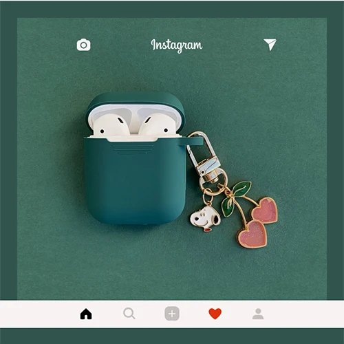 C Милый силиконовый чехол из корейской норки для Apple Airpods, чехол, аксессуары, Bluetooth наушники, защитная крышка, персиковый брелок для ключей - Color: C