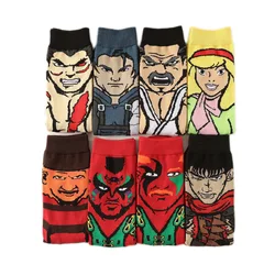 Men's Cartoon Long Socks Happy Anime Funny Socks Men Hip Hop Personality Cool Crew Socks Street Fashion Skarpety Sewing Pattern