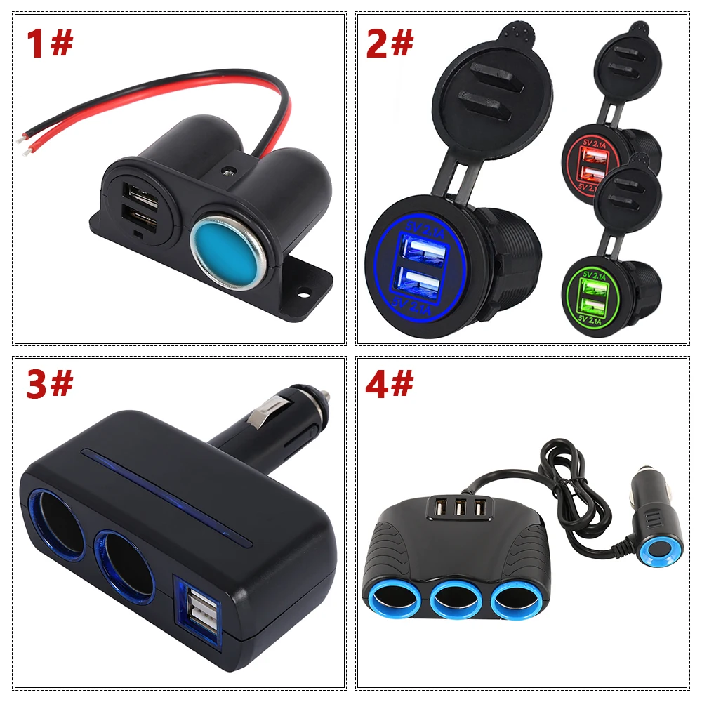 Универсальный 2 USB автомобильный прикуриватель двойной USB зарядное устройство адаптер питания разветвитель зарядное устройство для телефона MP3 DVR аксессуары