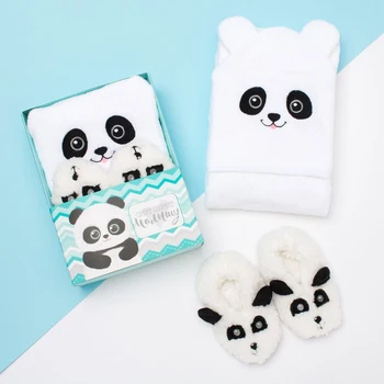 

Panda set, terry towel with hood 85 * 85 cm, footprints 18 cm 4562543