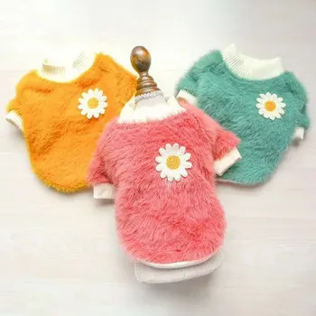 

Pet Dog Winter Warm Clothes Fleece Cute Plush Round Neck Sweater Pet Coat For Small Dogs Chihuahua Winter Sweatshirts 2