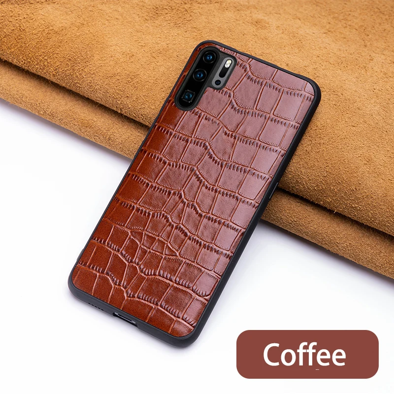 Чехол для телефона huawei P20 P30 lite mate 10 20 Pro Y9 P smart текстурированное покрытие под крокодиловую кожу живота для Honor 8X9X10 20 lite - Цвет: Coffee