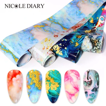 

Nail Foil Stickers Marble Texture Gold Flower Pink Sky Nail Art Transfer Stickers Decals Decorations Nail Art DIY Accessories