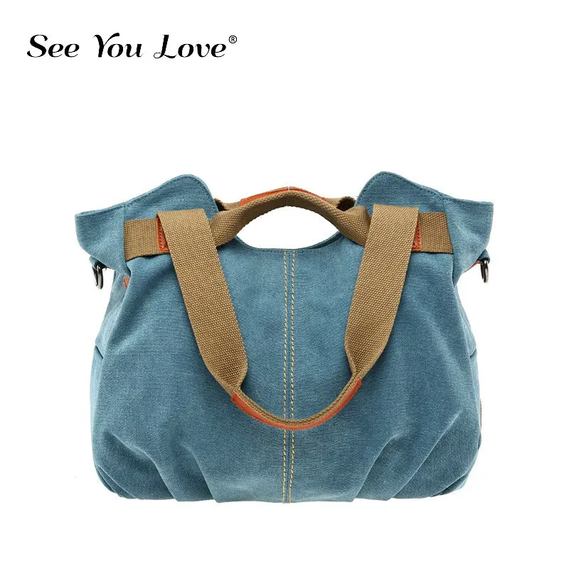 

See you love Casual High Quality Women Handbag Canvas Tote bags Cotton grocery High capacity Shopping Bag For Woman Shoulder Bag