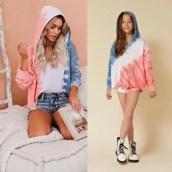 

Mother Daughter Hooded Sweatshirts 2020 Autumn Family Matching Outfits 3D Digital Printing Family Look Matching Sweater Clothes