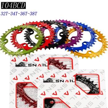 

Bicycle crank 32T/34T/36T/38T Round mountain 104BCD Crank Aluminum MTB Bicycle crankwheel Crankset single plate
