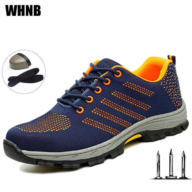 

Work Shoes Boots Men Women Flat Bottom Low To help Light Hiking Shoes Smash-proof Stab-resistant Anti-acid Alkali Safety Shoes