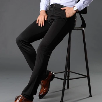 

BINHIIRO Autumn Men's Pants British Style Micro-elastic Casual Pants Men Slim Fashion Formal Suit Pants Male Plus Size 52 10XL