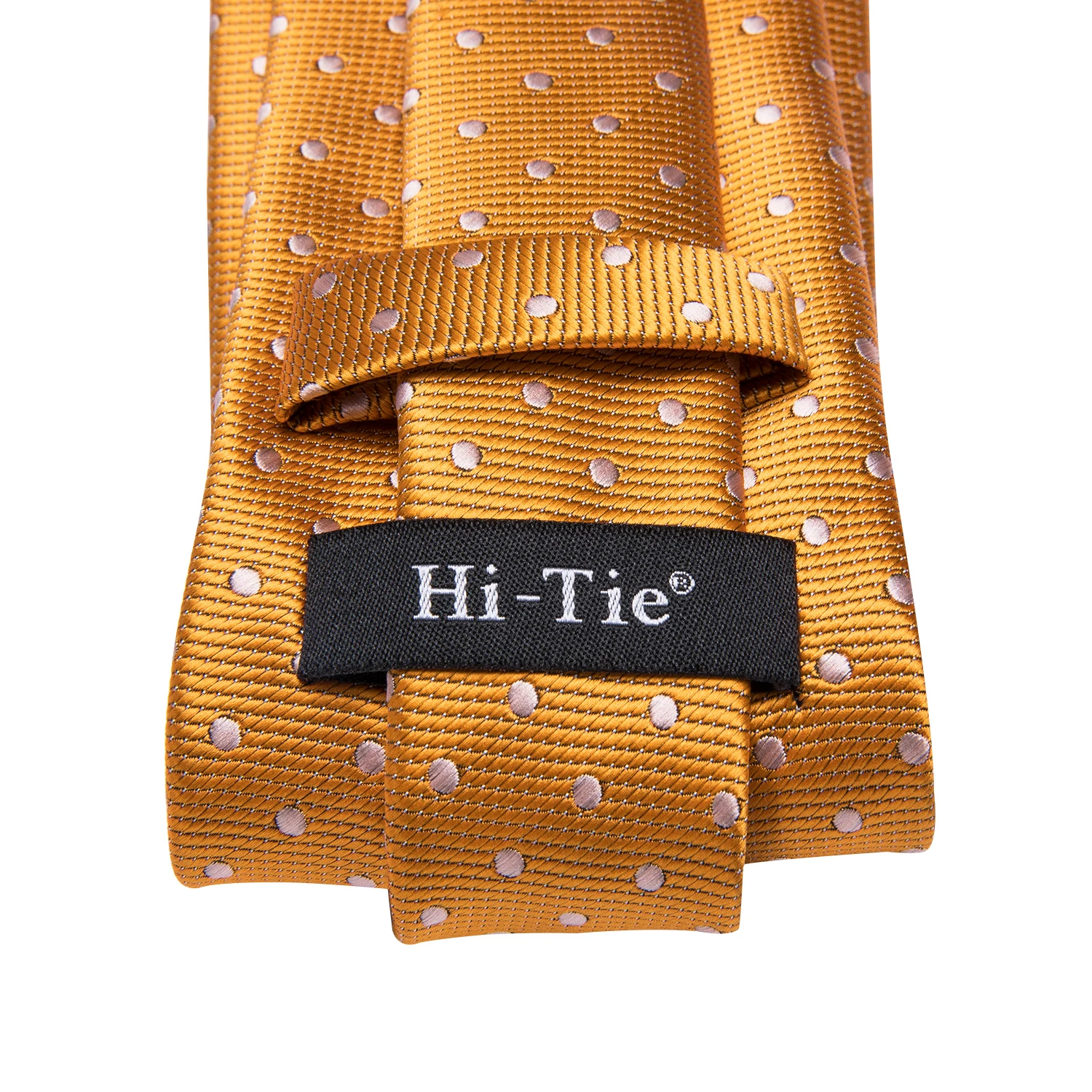 Neck Tie SN-3195 Hi-Tie Classic Ties for Man Silk Tie Fashion Solid Dots Business Neck Ties for Men Cravat Wedding Party Orange NeckTie