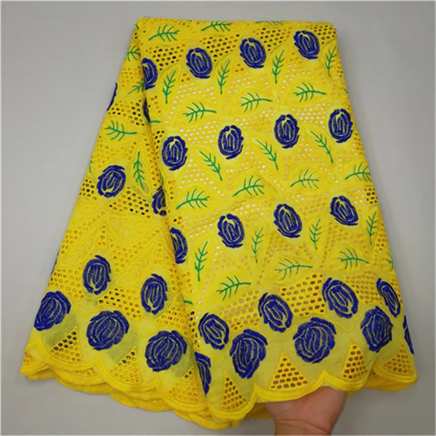 Горячая хлопок африканская швейцарская сухие кружева ткань нигерийское кружево ткань высокое качество швейцарская Вуаль в швейцарском стиле 5 ярдов