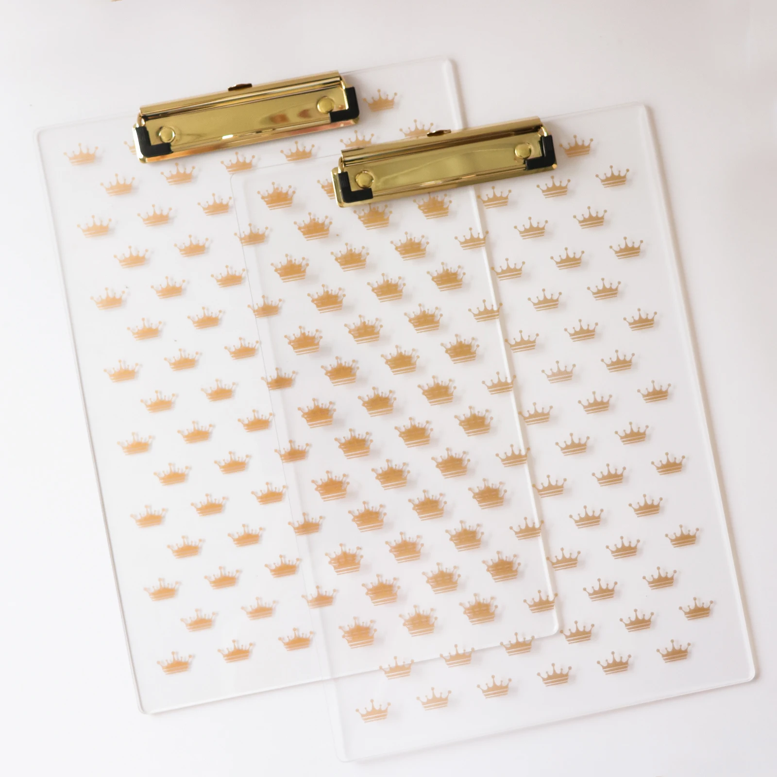Clear Acrylic Clipboard A4 Gold/Black Writing Board Clip Kids