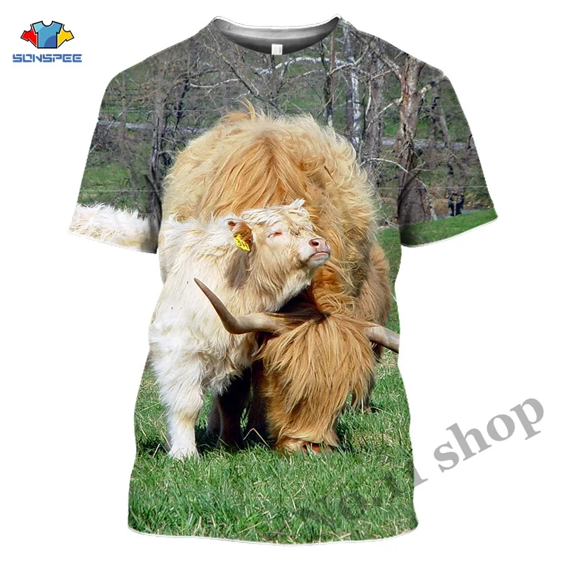 Loves highland Cattle T-shirt 3D Printed Fashion T Shirt For Men Hip Hop Style Tshirt Streetwear Casual Summer Women Animal Tops (10)
