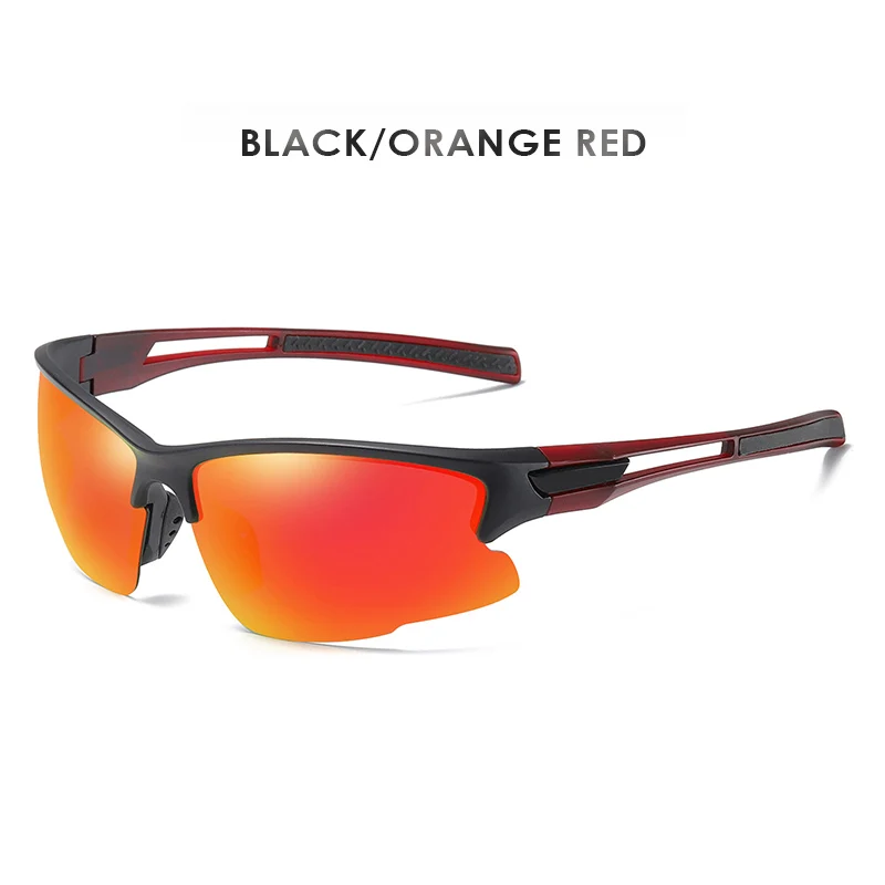 Брендовые уличные спортивные солнцезащитные очки мужские Поляризованные ветрозащитные тактические военные солнцезащитные очки для вождения Oculos De Sol zonnebril heren UV400 - Цвет линз: Black-orange