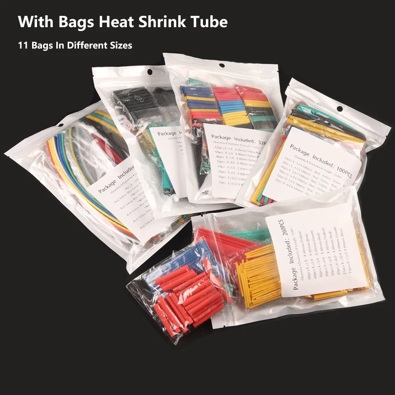 

Mixed Set Heat shrink tube kit Insulation Sleeving Wrap Polyolefin Shrinking Assorted Heat Shrink Tubing Wire Cable Connection