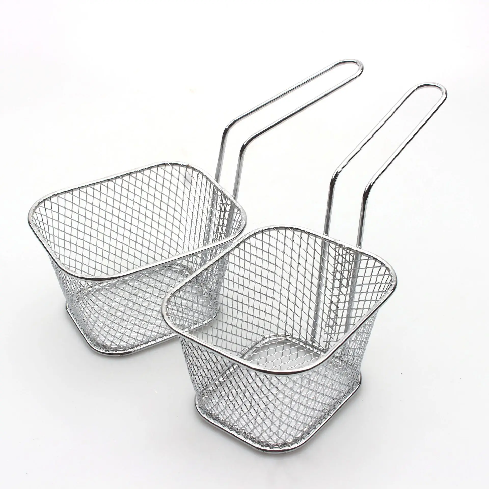 Cesta Cuadrada Enchapada Para Patatas Fritas Mini Cesta Para Fre r 