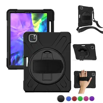 

Case For iPad Pro 11 2nd Gen 2020 Heavy Duty Rugged Shockproof Cover for iPad 11 2018 Rotate Kickstand+Neck Strap+Pencil Holder