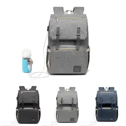 Новая Большая вместительная сумка для мам Многофункциональный рюкзак с надписью MOM водонепроницаемый USB сумка для подгузников