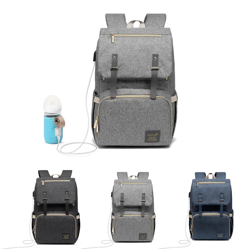 

New Large Capacity Mummy Bag Multi-function Maternal And Child Travel Mom Backpack Waterproof USB Diaper Bag