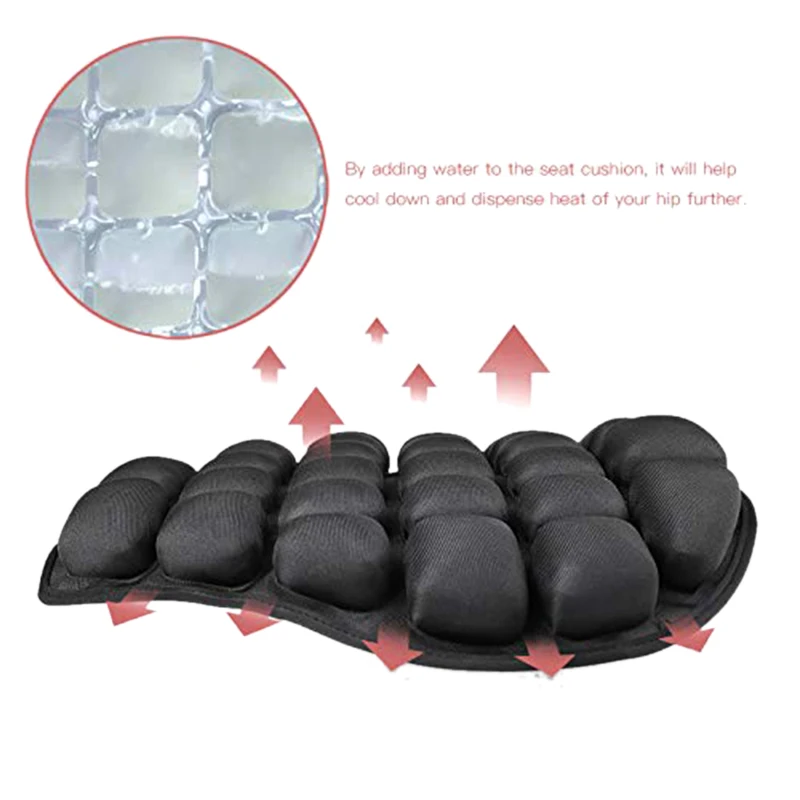 Motorcycle Air Seat Cushion Pressure Relief Ride Seat Cushion TPU  Water-Fillable