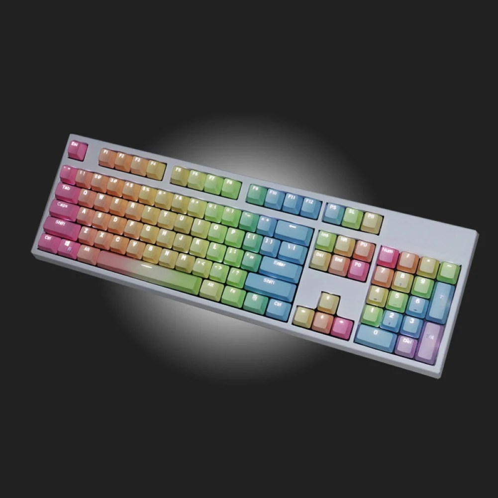 104Pcs PBT Pastel Backlit Rainbow Keycaps - 13 - Kawaii Mix