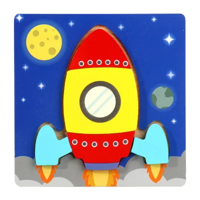 3D Пазлы утолщенная деревянная игрушка для малышей игрушки lntellectual развитие мальчики девочки детские игрушки головоломка Ранние развивающие подарки - Цвет: 1