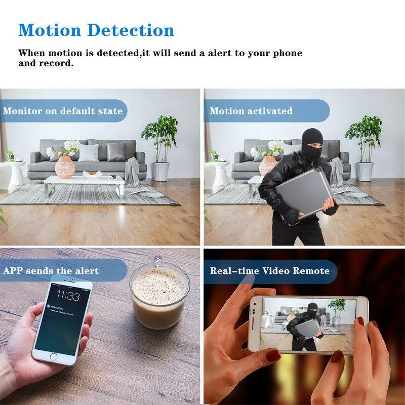  Kuulee Mini WiFi Clock Camera Wireless 1080P Night Vision Security Nanny Camera Baby monitoring Cam