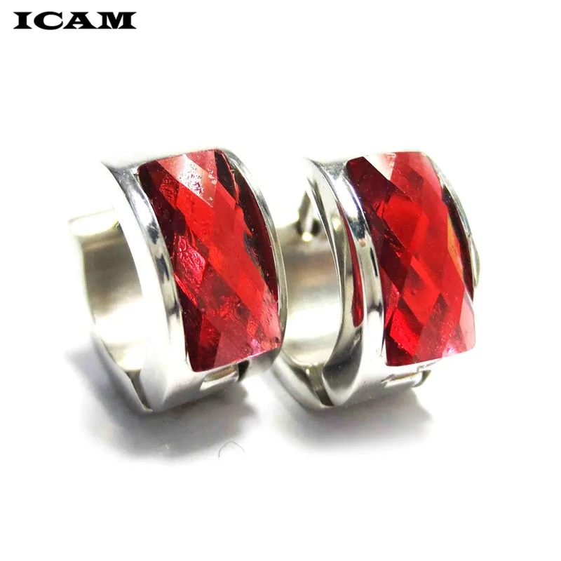 Женские и мужские серьги-кольца ICAM черные красные серьги из нержавеющей стали в