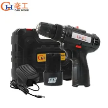 Haowook 12V Electric Drill Cordless Screwdriver Lithium Battery Mini Drill Multi-function Cordless Screwdriver Power Tools voto battery rechargeable cordless drill electric screwdriver set lithium power tools screw gun driver 12v red 220v 2018