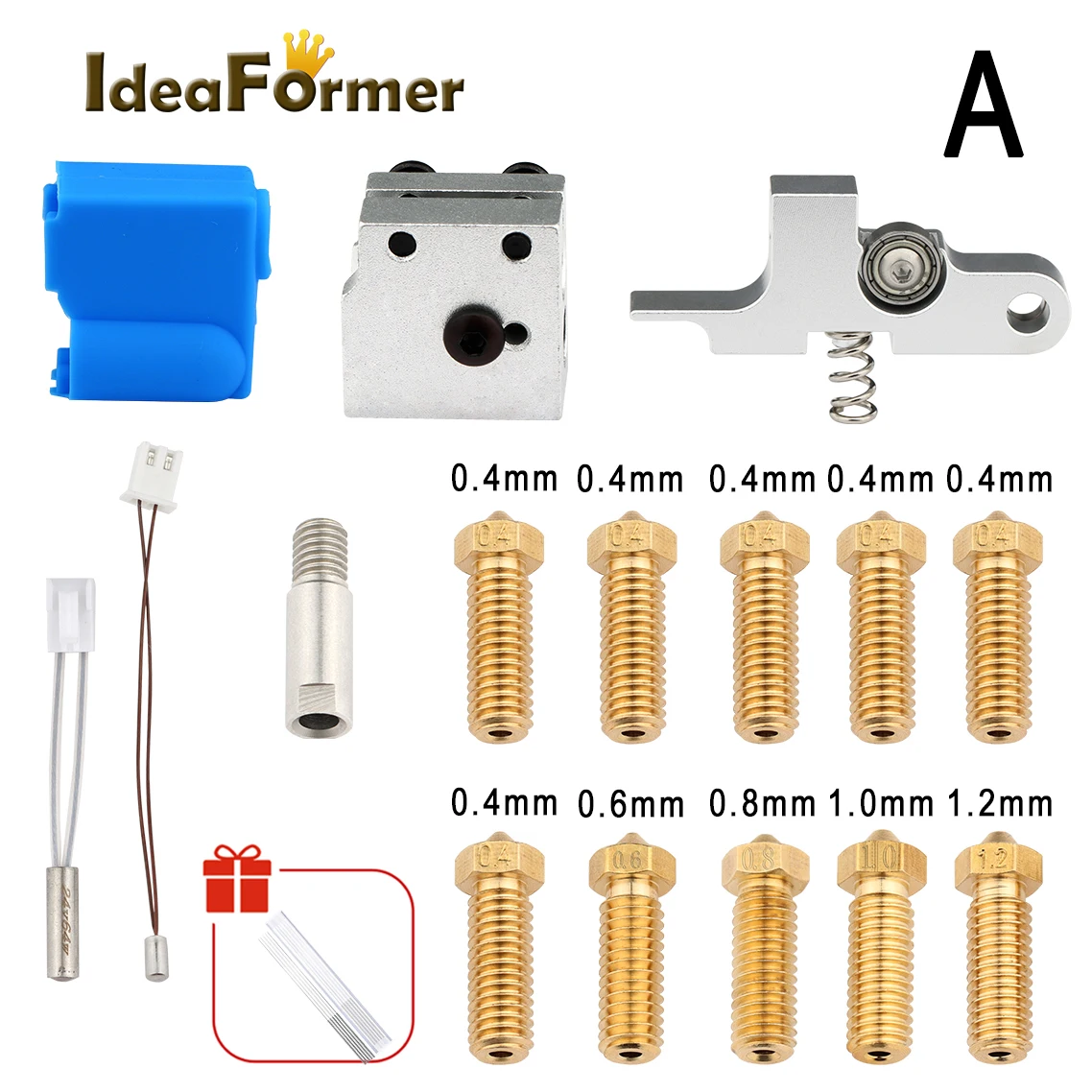 

Extruder Print Head Parts Sidewinder X1&Genius Volcano Nozzle Silicone Cover Heat Block Throat Idler Arm Heating Tube Thermistor