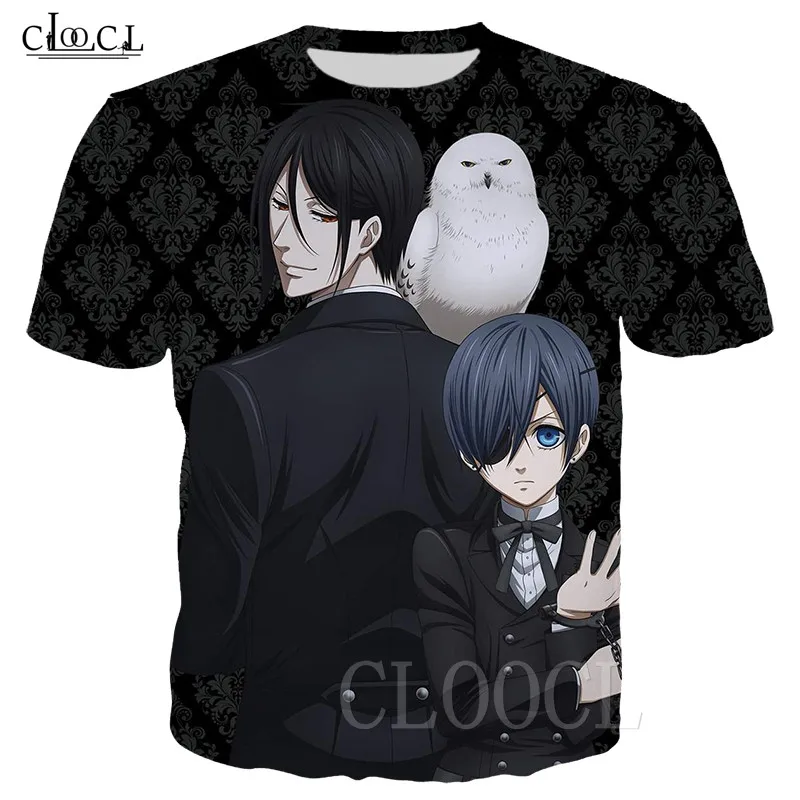 T Shirt 1 Черный Дворецкий Kuroshitsuji Ciel Футболка Пуловер Себастиан микаелис 3D печатных футболки с аниме рисунком для мужчин женщин летние косплей футболки топы - Цвет: T Shirt 1