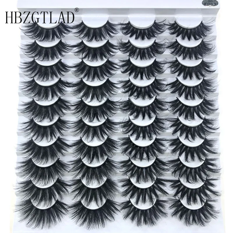 HBZGTLAD 20 pairs natural false eyelashes fake lashes long makeup 3d mink eyelashes eyelash extension mink