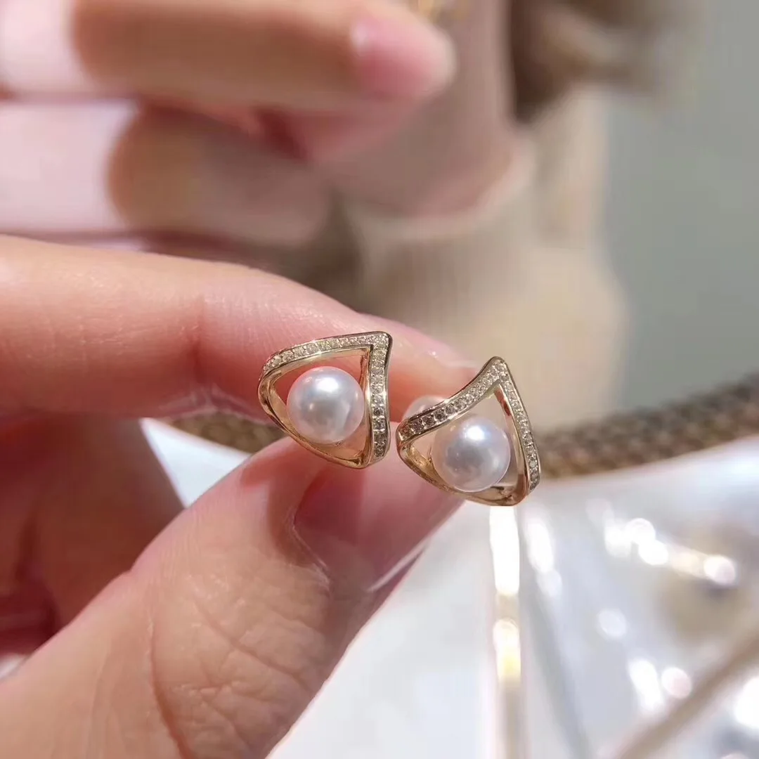 

Butterfly Home Online Celebrity Celebrity Style Goddess Elegant Geometric Zircon Embellishment S925 Silver Pearl Earrings Ryes56