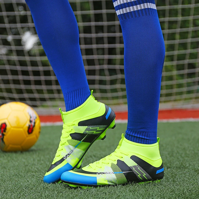 Футбольные бутсы длинные шипы TF высокие кроссовки мужские мягкие Крытый газон футбол в футзале обувь chuteira futebol