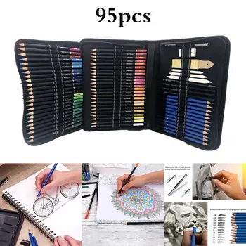 

95PCS Professional Drawing Pencils Colored Sketch Kit Set Graphite Charcoal Pencils Drawing Accessory Adults Children