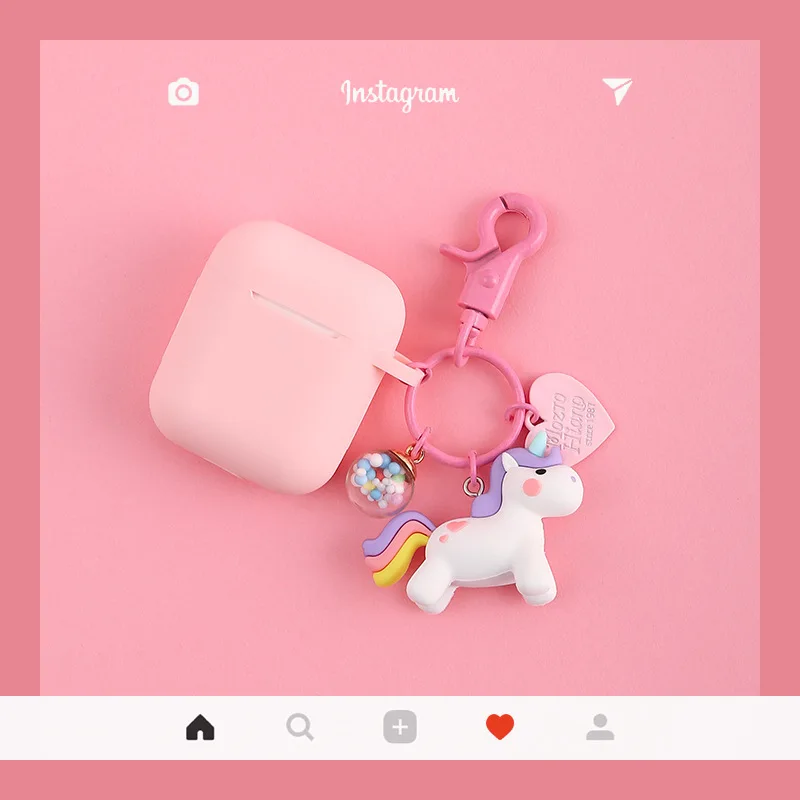 

Cute Cartoon Unicorn Doll Silicone Case for Apple Airpods 1 2 Accessories Case Protective Cover Bag Box Earphone Case Keychain