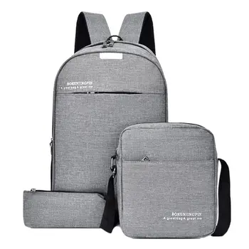 

Litthing 3pcs/Set Laptop Backpack Women Business Men's Backpacks Travel Shoulder Bag Casual Student School Bag For Teenager 2020