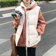 Winter 2021 winter new white duck down jacket vest female loose Korean version of the jacket vest jacket 3112
