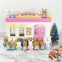 New 1/12 4.5CM Simulation Forest Animal Baby Family Toys Critters Rabbit Dolls Dollhouse Figures Accessories Gifts For Chirldren 2