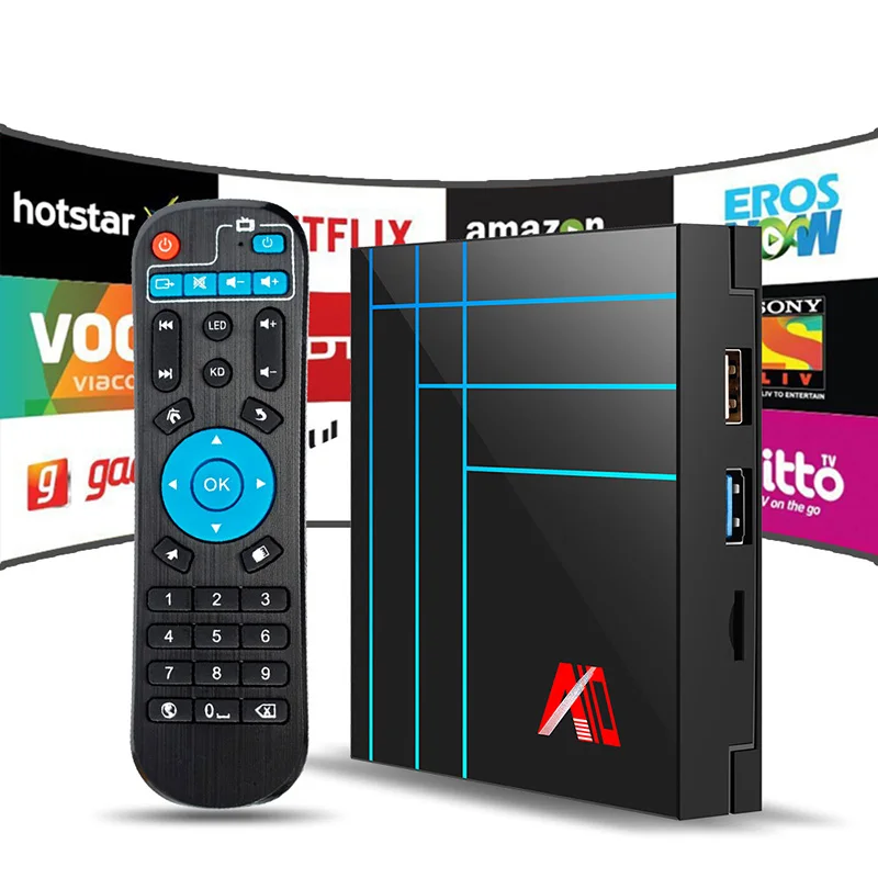  Android 9 9.0 Smart TV Box Set Top Box 4K RK3318 Quad-Core Penta-Core Mali-450 RKMC Media Player 4G