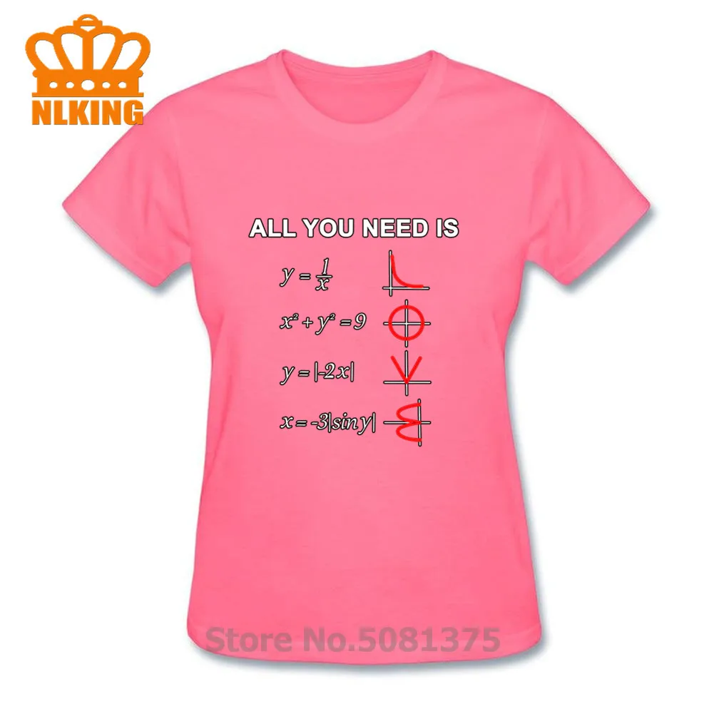 Модные футболки с принтом логотипа женские с коротким рукавом все, что вам нужно, это любовь Математика О-образным вырезом Мода хлопок женские футболки xs-xxxl