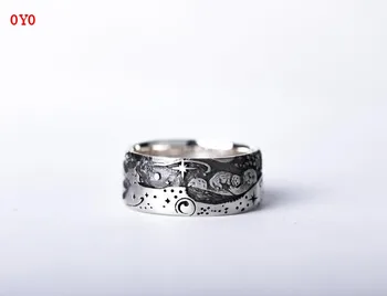 

925 Silver New Fashion Retro Alloy Sea Animal Wave Otter Ring