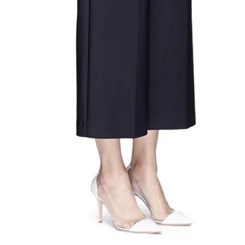 

High-heeled shoes female thin heel pointed transparent slim summer fairy style sexy