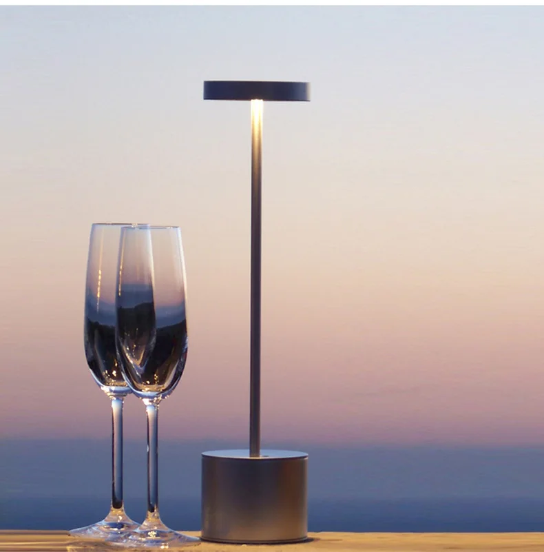

Cordless LED Table Lamp Portable USB Rechargeable Battery Energy Saving Desk Lamp Metal Bedside Light for Bedroom Restaurant