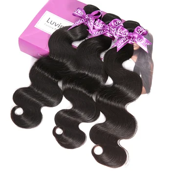 Luvin 28 30 32 34 40 Inch Brazilian Hair Weave 3 4 Bundles With 13x4 Lace Frontal and Closure Remy Body Wave 100% Human Hair 2