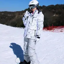 Женская лыжная куртка брюки зимний теплый непродуваемый Водонепроницаемый Спорт на открытом воздухе Сноубординг бренды лыжное пальто брюки лыжный костюм