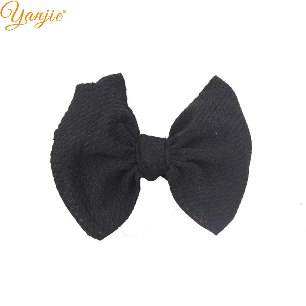 black 10 шт./лот 4,5 ''вафельные вязаные заколки-бантики для волос для женщин и девочек, повязки на голову, детские заколки для волос, головные уборы, вечерние аксессуары для волос DIY - Цвет: black