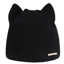 Gorro de dibujos animados para mujer Otoño e invierno gorro Skullies gorros rusos Cálidos gorros para gato sombrero de orejeras gorros hombre invierno(China)