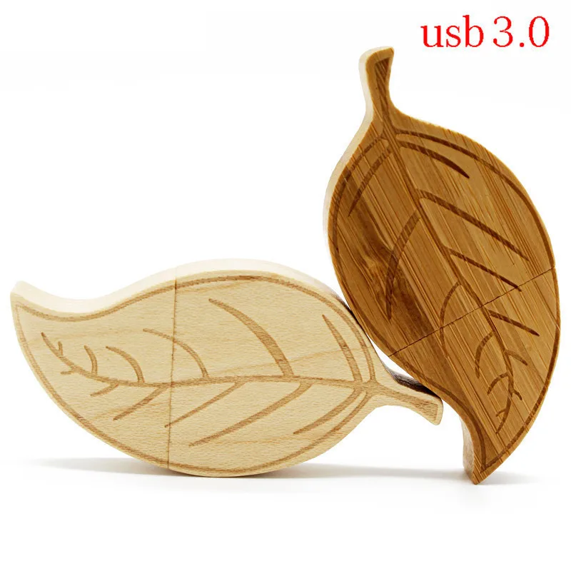 TEXT ME 2 цвета клен карбонизированный бамбук модель листьев usb3.0 32GB usb